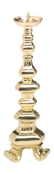 Altarleuchter Messing Gold H 40 cm Dorn und Tülle inkl. Ø 4 cm