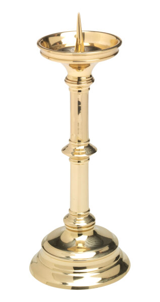 Altarleuchter Messing Gold H 32 cm Dorn und Tülle inkl. Ø 4 cm