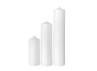 Altarkerzengruppe Weiß (3er in 80 mm Durchmesser)